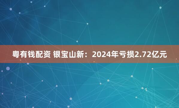 粤有钱配资 银宝山新：2024年亏损2.72亿元