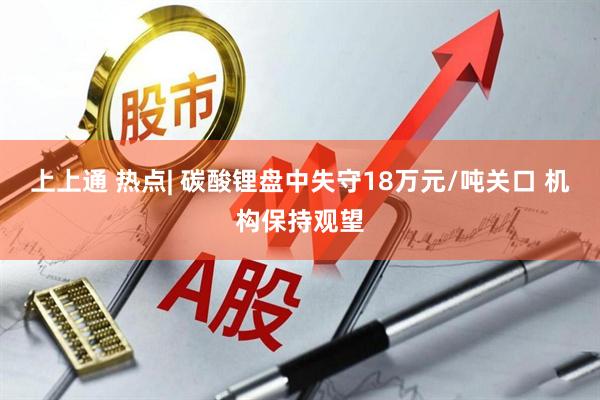 上上通 热点| 碳酸锂盘中失守18万元/吨关口 机构保持观望